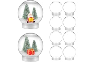 MAGICLULU 10pcs Christmas Plastic Water Globes DIY Snow Globe Plastic Snow Globe 2.8 Inch Clear Water Globe Fillable with Screw Off Cap for DIY Crafts Christmas Decoration