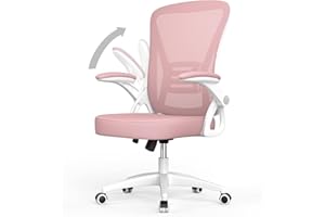 naspaluro Sedia da Ufficio, Sedia Ufficio Ergonomica, Poltrona Ufficio con 90° Bracciolo Regolabile, Sedia scrivania Traspirante con Supporto Lombare, Rosa