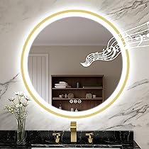Specchio Bagno LED 80cm Rotondo - Antiappannamento, Bluetooth, 3 Luci Dimmerabili, IP44, Vetro Temperato - Foto 6