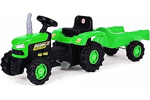 Dolu Oyuncak San.Ve Tic.A.S. - 8053 Trattore con Pedale Ride On Con Rimorchio, Verde