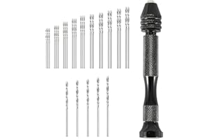 Mandouer 31pcs Hand Drill Set with Precision Pin Vice, Mini Drill Bits (0.5-3.0mm) for Crafts, Resin, and Jewellery Making