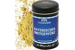 HALLINGERS GENUSS MANUFAKTUR Hallingers bawarska przyprawa do chleba – mieszanka przypraw do chleba (puszka) – prezent na lato i jako idealny prezent do grillowania | życzenia urodzinowe w domu, na rocznicę, przyjaźń