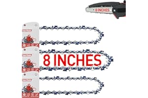 FuGuiB 8 Pouces Chaine Tronconneuse,1/4"LP 1,1 mm 47 maillons 20 cm ChaîNes Pour TronçOnneuses 3-Pack,ChaîNe De Scie De Remplacement, Mini ChaîNe De Scie De Remplacement