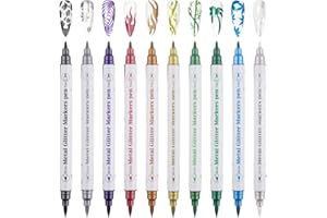 ‎KALOLARY Kalolary 10pcs 3d Dual-End Nagelkunststifte Set Metallic Nail Graffiti Zeichnung Stift Nagellack Pen Maniküre Werkzeuge zum Malen von Nägeln Diy Nail Art Beauty für Frauen Mädchen für Valentine