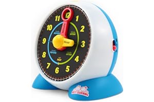 BEST LEARNING Horloge d'apprentissage - Apprendre à dire l'heure Horloge éducative parlante Jouet Lumineux avec Quiz et Mode Veille Musique de Berceuse pour Les Tout-Petits [Langue du Jeu : Anglais]
