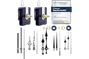 LUSEE 2 Pezzi Movimento Meccanismo Orologio da Parete con 5 Set di Diversi Stili Lancette Orologio per Parti Riparazione dell'Orologio Parete Sostituzione (16 mm / 0,62 Pollici, 22 mm / 0,86 Pollici)