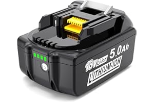 MoeuGreenBattX Batería de Repuesto para Makita 18V: 5Ah Li-Ion Original batería de Repuesto Compatible con BL1850B BL1850 BL1860B BL1860 194205-3 LXT-400 (1 Unidades)