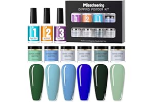 Layhou 6 Colors Dipping Powder Set Dip Powder Nail Art Starter Kit for DIY Salon No LED Nail Lamp Needed Nail Art Manicure with Base Top Coat Activator