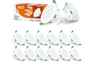 ALUSSO Foco Empotrable LED 230V Focos De Techo Regulable Ultraplanos 4W 310 Lúmenes, Blanco Cálido Blanco Neutro Blanco Frío Focos Empotrables Orientables IP44 Para Baños Cocinas Salones, Juego De 12