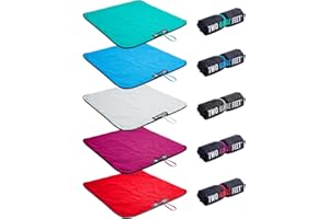 Two Bare Feet Portable Changing Mat for Surfing, Swimming, SUP & Watersports – Waterproof, Soft Sherpa Fleece, Roll-Up Design for Easy Travel & Outdoor Sports (Black/Teal)