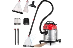 LEHMANN Lavatappeti con Contenitore da 20 L – 1600 W – Aspirapolvere Lava Tappeti e Divani - Filtro HEPA – Serbatoio detergente da 4,3 l – Pulitore Tappezzeria - Spruzza, Pulisce e Aspira