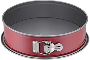 Kaiser Classic Plus tortownica 28 cm z płaskim dnem, okrągła forma do pieczenia, zabezpieczona przed wyciekiem, z powłoką zapobiegającą przywieraniu, czerwona