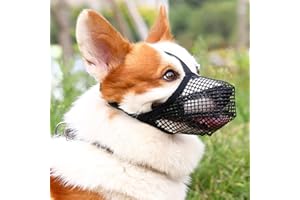 TANDD Soft Nylon Dog Muzzle - Adjustable Breathable Mesh Muzzle, Mask for Anti-Barking, Licking (Black, Size S)
