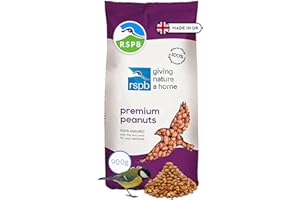 RSPB Premium Peanuts 900 grams Wild bird Food, supporting RSPB Charity, Re-sealable & recyclable pouches, for use in Garden & outdoors. Perfect for Feeders, ground feeders & bird tables