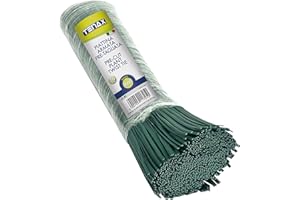 TENAX Piattina in PVC Lunghezza 20 cm Colore Verde, Confezione da 1000 Pezzi, Fascetta in Filo di Acciaio ricoperto di PVC per Legatura Piante e Fiori, Chiusura Sacchetti e Confezioni