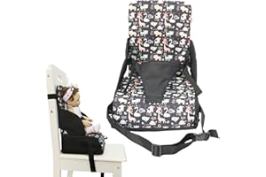 QUZENTE Siège Rehausseur Pour Chaise De Salle À Manger, Coussin Rehausseur Amovible Pour Table À Manger En Éponge PourEnfants, Coussin Rehausseur Portable Avec Boucle De Sécurité PourEnfants