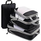 Meowoo 8 set Organizer Valigie Organizer Valigia Organizer Viaggio (Nero-4Pcs)