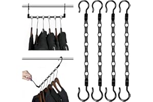 HOMEWIT Magiczne wieszaki na ubrania, 8 szt. oszczędzający miejsce wielofunkcyjny wieszak na ubrania w szafie oragnizatory, wieszaki antypoślizgowe zaktualizowane haczyki projekt więcej otworów i więcej