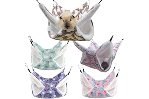 GAOUTO 5 Stück Meerschweinchen Hängematte, Doppelschicht Ratten Hängematte Meerschweinchen Zubehoer, Hängende Kleintier Hängematte für Frettchen Ratten Papagei Hamster