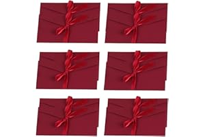 KYEDGC 12 Pack Red Envelopess with Ribbon, 20 * 11cm Christmas Money Envelope Gold Envelopes Personalised Money Gift Envelopes for Invitations Greeting, Mother's Day, Thanksgiving, Valentine's Day (Red)