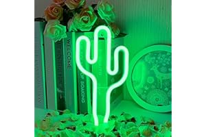 UEXNKJ-Y Cactus Néon Lumière LED Cactus Néon Signe Vert Néon Signe Chargement USB ou Batterie Enseigne au Néon Cactus Lampes Néon Lumières Enseignes Lumineuses pour Enfants Chambre Chambre Décor