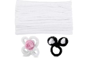 Easusy White Pipe Cleaners 110 Pcs Bundles Pipe Cleaners Bristle Count Solid Color Craft Pipe Cleaners Bulk Craft Supplies for Home Decoration Supplies DIY Arts