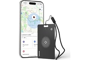 LULULOOK Wiederaufladbar Air Tag Karte, Dünne Geldbörsen Smartcard Tracker Kompatibel mit Apple Find My (iOS NUR), Bluetooth Tracker Karte für Wallet, Reisepässe, Gepäck, IP68 Wasserdicht