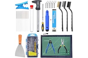 HAWKUNG Pack of 42 3D Printer Tool Kit, Debur Tool, Digital Caliper, Cutting Mat and Other Tools with Storage Bag for Removing, Cleaning, Finishing 3D Printing Models