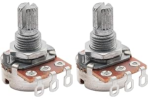 Musiclily Métrica Mini 250K Potenciómetro Audio Split Shaft Poti para Guitarra Eléctrica Bajo (2 piezas)