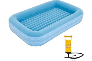 AVENLI Matelas gonflable avec pompe pour 1 enfant - 172 x 112 x 30 cm - Matelas gonflable - Surface de couchage douce avec surface floquée - Lit de voyage pour le camping et la maison
