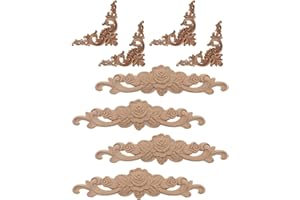 KGDUYC 8 pcs Molduras Decorativas para Muebles Apliques Esquina de Madera Molduras de Madera Aplique Decorativo en Madera Tallada Madera Tallada Calcomanias para Decoración del Hogar