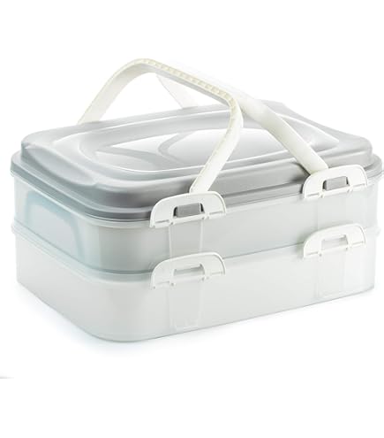 transportbox Container voor taarten en cupcakes 2 niveaus van kunststof
