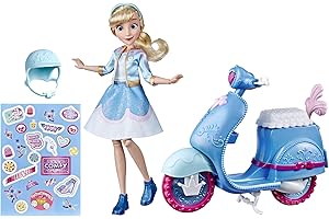 DISNEY PRINCESS Disney Hasbro Princess Comfy Squad (Bambola Fashion Cenerentola con Scooter, Casco e Adesivi per Personalizzare, Ispirata al Film Ralph spacca Internet), Multicolore, E8937
