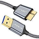 JSAUX Hard Drive Cable [2 Pack,1M+2M] USB 3.0 A to Micro B Nylon Cable Compatible with Portable External Hard Drives,WD Eleme