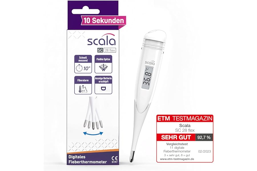 Scala Digital Clinical Thermometer Fever SC 28 Flex Speed 10 sec