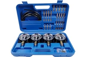 GLOSSY AUTO PARTS Blauer 4-Vergaser-Synchronisationstester, 4-Zylinder-Motorrad-Synchronisationsuhren, Kraftstoff-Vakuum-Vergaser-Synchronisationstester, Vergaser-Synchronisierungsgerät für Autos und Motorräder