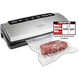 CASO VC15 Vakuumierer inkl. 10 gratis Vakuumierbeutel, Vakuumstop, Schweißfunktion, Vakuumgerät, Edelstahl