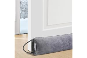 ‎FOWONG fowong Zugluftstopper für Türen 97x10 cm, Türdichtung zugluftstopper Extra Schwere-Waschbar-Isolierung, Fensterdichtung Luftstopper mit Selbstklebende Klebeband, Kalt Luft Insekt Licht Blockiert,Grau