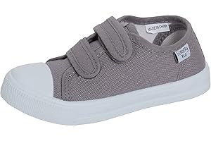 SCRUFFYTED Kids Canvas Shoes Boys Trainers Girls Pumps Unisex Easy Fasten Plimsolls Casual Shoes