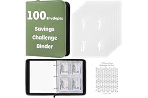 KHLEROX 100 Umschläge Sparbuchdner, Budget Binder Wallet mit Bargeldfüllung für Planung, Spaß & einfaches Sparen für Büro, Zuhause, Schule (Grün)