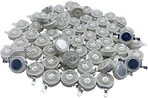 TOPXCDZ 50 Stück Hochleistungs LED Chip Super helle SMD COB-Emitter mit Diode 3 W Leuchtmittel Lampe Perlen DIY Beleuchtung für Floodlight Licht (Royal Blue 445nm)