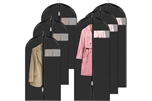 CHUNER Juego de 6, 2 tamaños: 60 x 140 cm, 60 x 100 cm, antipolvo, impermeables con cremallera, funda protectora para ropa, funda de almacenamiento para ropa