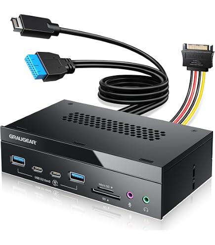 JSER Xiwai U3-110 BD8-80 – Hub USB 3.0 4 Porte Per Pannello Frontale PC (baia 5.25″). Aggiungi Velocità E Connettività Al Tuo Computer!