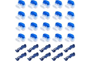SOARFLY Connecteur Cable Robot Tondeuse Lot de 20 bornes de raccordement pour robot tondeuse, connecteurs de câbles + 10 bornes de raccordement étanches pour diamètre de fil 22-14 AWG avec joint en gel