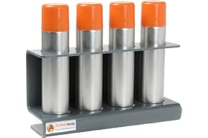 Amberquip Spray Can Holder – Storage Organiser for Aerosol Rattle Cans. Van Racking Accessory. Ideal Workshop Wall Mounting. 100% RUSTPROOF Grey PVC. (55mm Can Holder)