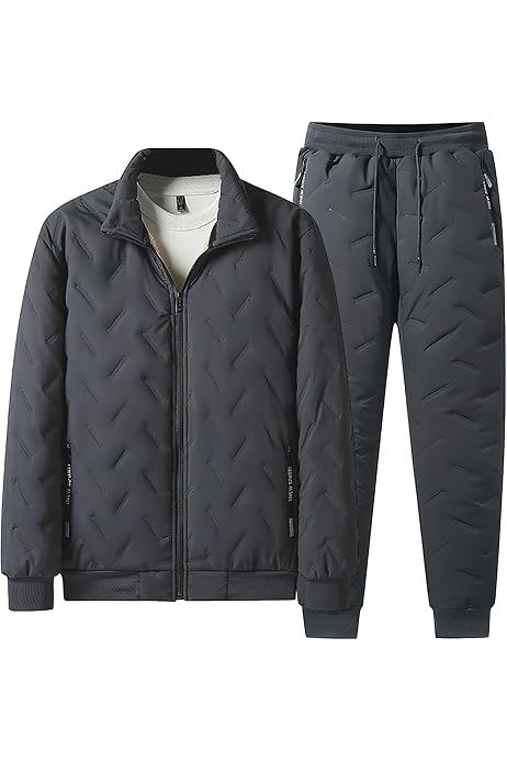 Survêtement Homme Hiver 2 Pièces – Veste à Capuche Zip + Pantalon Jogging | Chaud, Confortable, Polyester/élasthanne