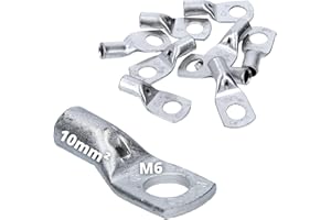 KALITEC 10 pieza cembre M6 A2 Terminal de cable de tubo 10 mm² M6 unisoliert de cobre