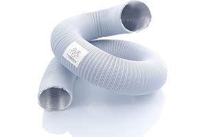 TYGERIX Tubo Flessibile in Alluminio Diametro 60 mm Bianco | Allungabile fino a 2,5 metri | Alta Resistenza al Calore fino a 250°C | Più spessore e Più resistenza | Colore Brillante | Modello TOP