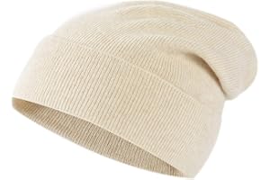 Lallier Berretto Unisex 100% Puro Cachemire, Cappello con Risvolto a Costine Caldo Morbido con Confezione Regalo per Donne e Uomini