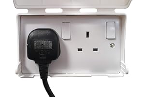 BabySecurity Electric Plug Socket Cover (1 Pack, Double) Prevents Tampering Accidents, Ideal for Home, School and Nurseries - White UK 3 Pin Plug